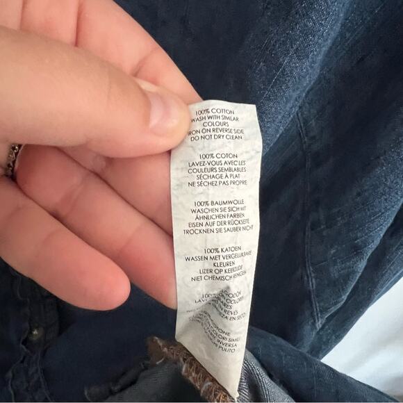 Boohoo Blue Denim Button Down Tunic Shirt Long Length Plus Size 18 Jean - Picture 6 of 6